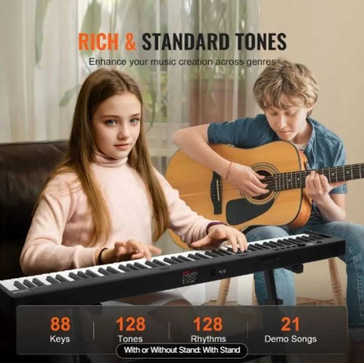 88 Key Folding Keyboard Piano, Bluetooth - Image 2
