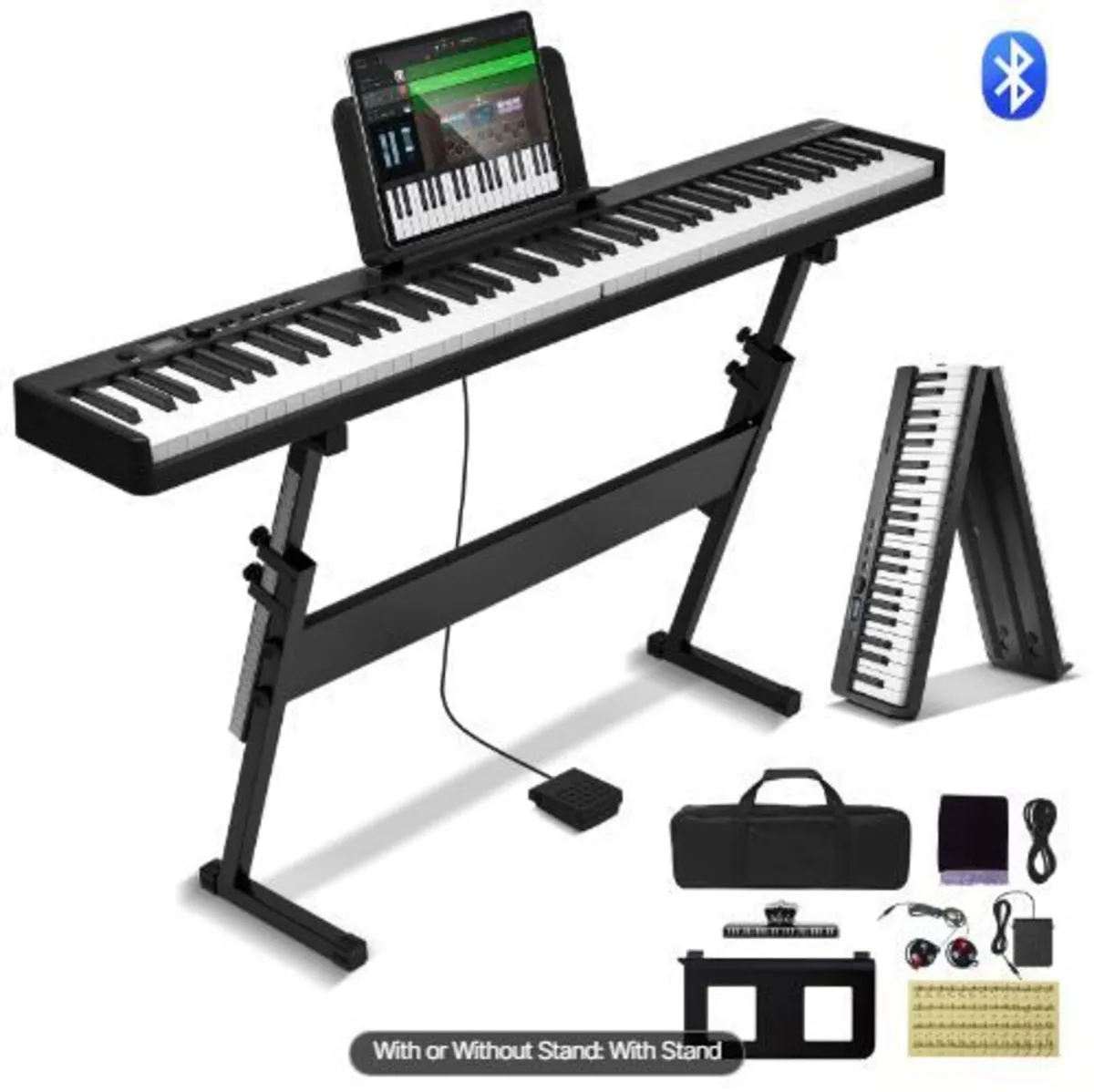 88 Key Folding Keyboard Piano, Bluetooth - Image 4