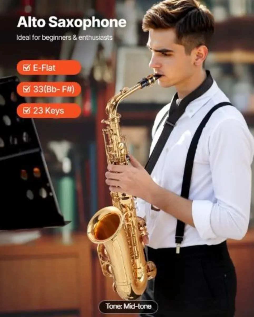Alto Saxophone, E Flat, Brass Saxophone Beginner - Image 3