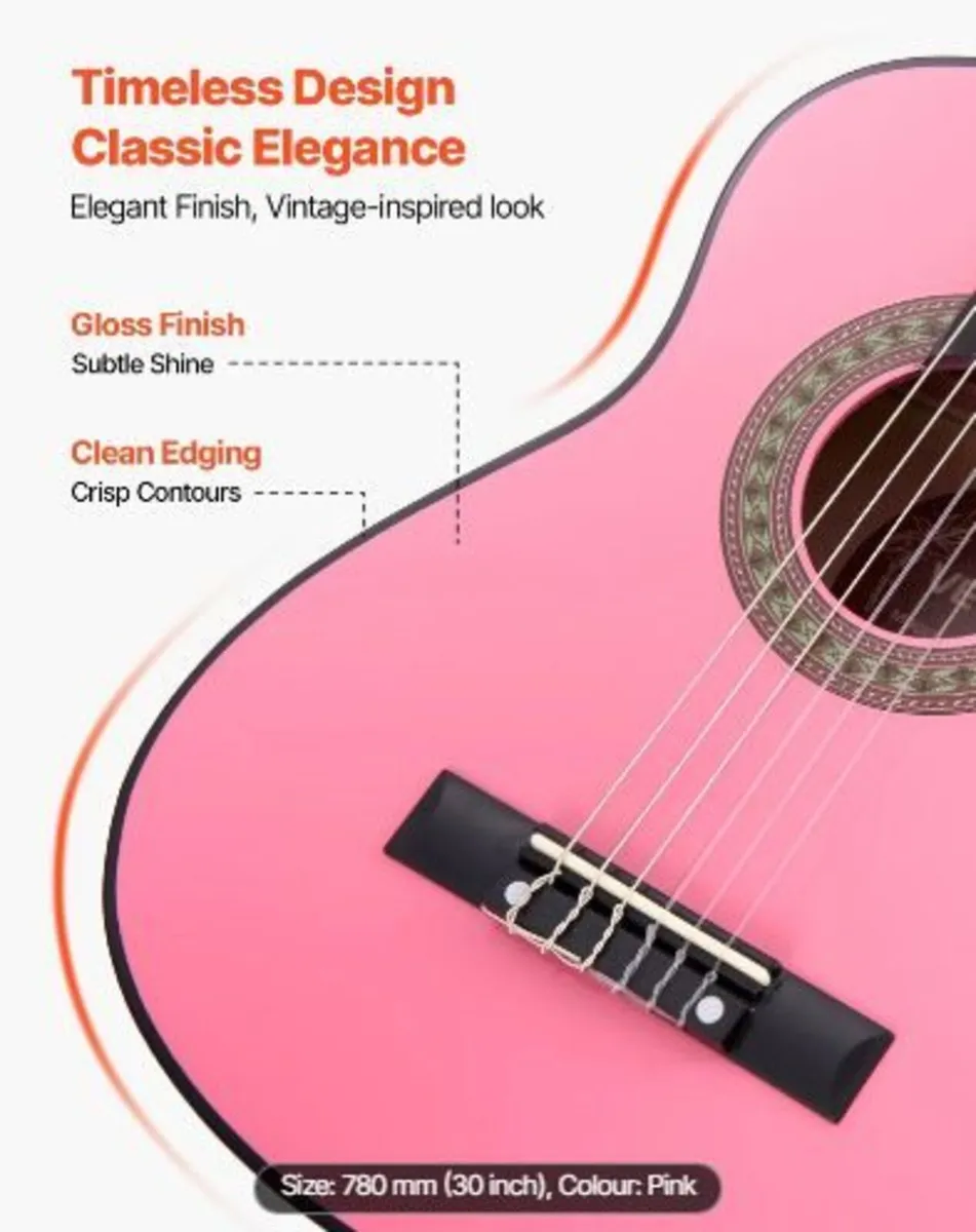 Classical Guitar, 780 mm, Wood Classical - Image 4
