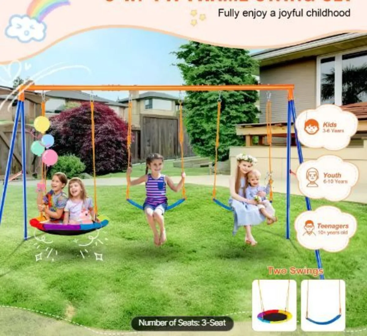 Swing Sets for Backyard, 600lbs Load Capacity - Image 2