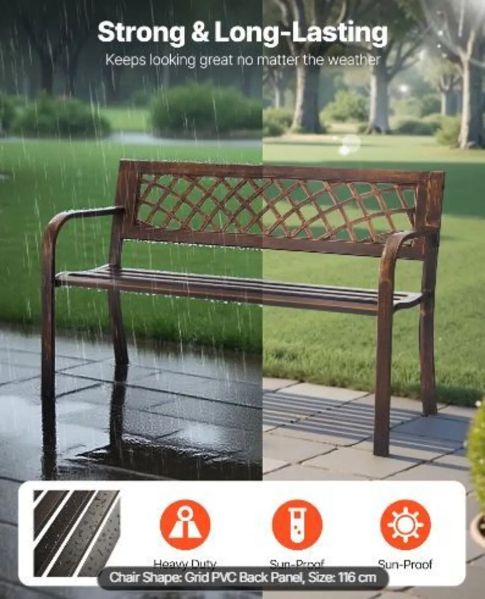 Outdoor Bench, 116 cm - Image 2