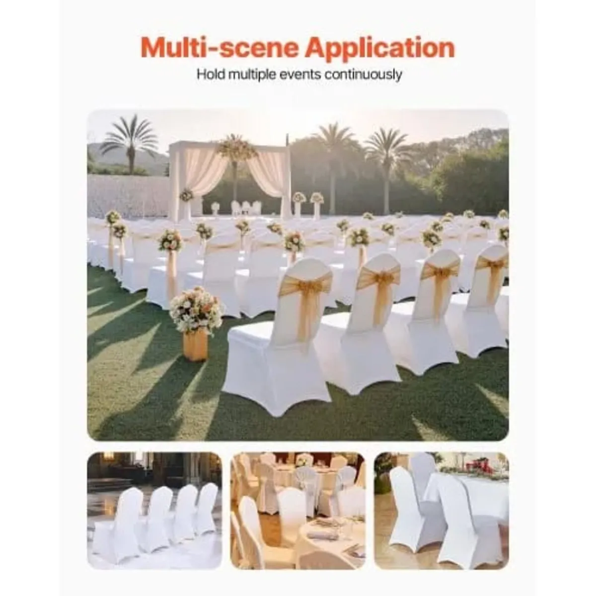 Stretch Spandex Folding Chair Covers, Universal Fi - Image 2