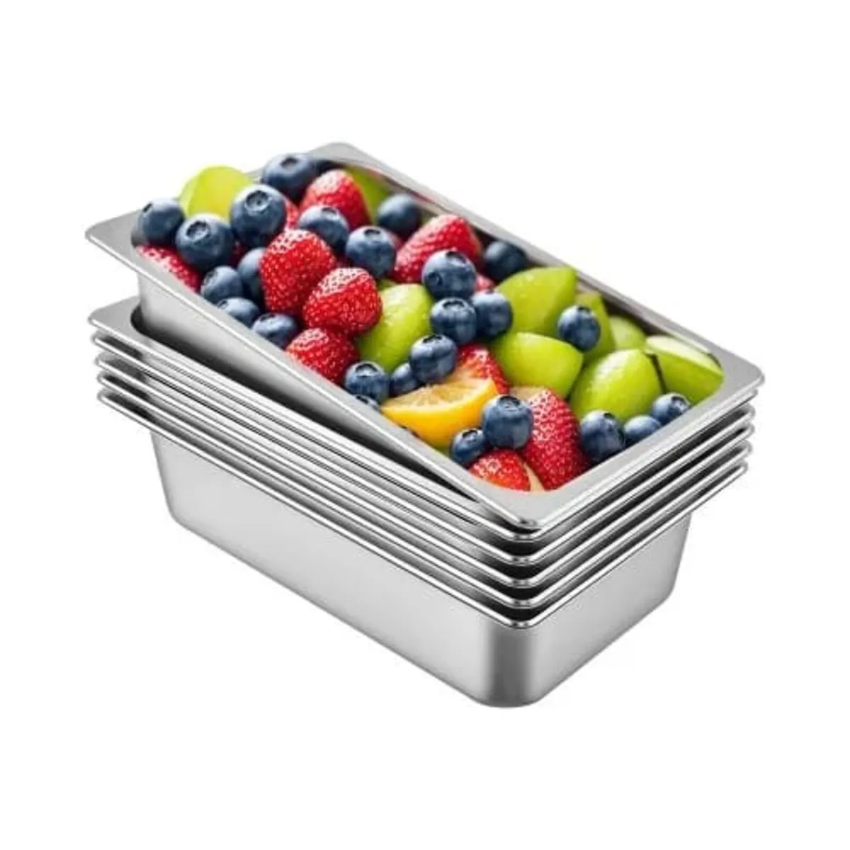 6 Pack Steam Table Pans 20.9 x 12.8 x 5.9 Inch De - Image 1