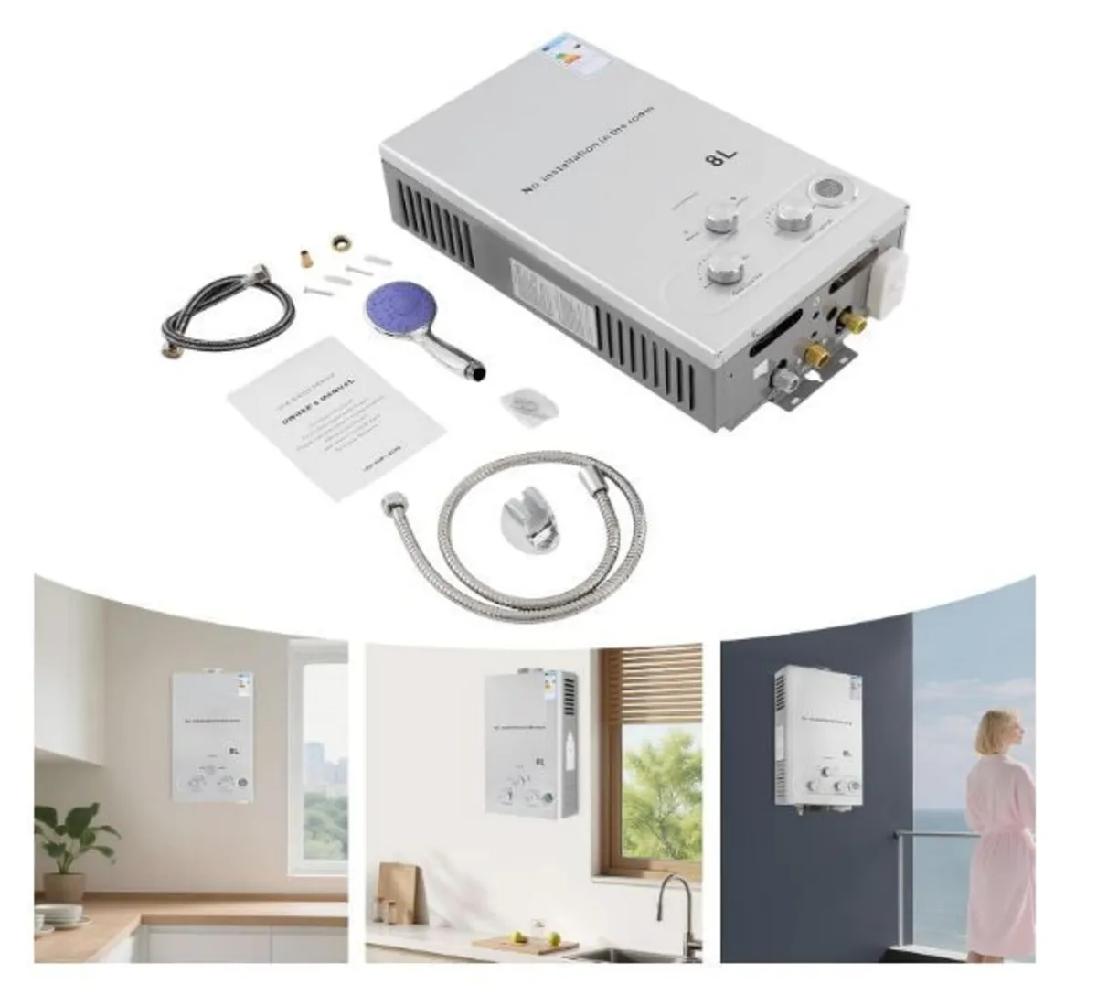 16KW LPG Instantaneous Water Heater, 8L Capacity - Image 4