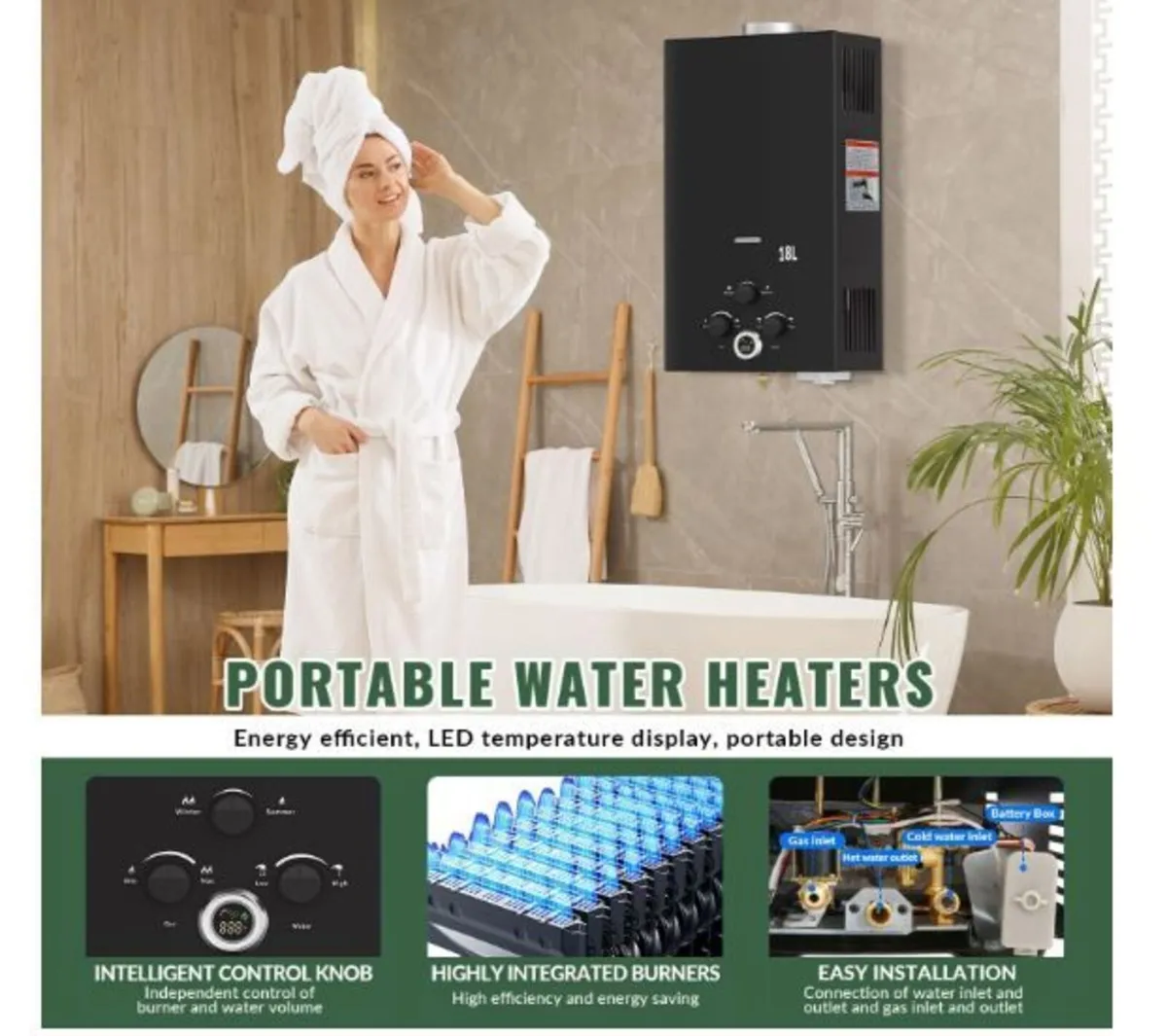Gas Instantaneous Water Heater 18L Propane - Image 2