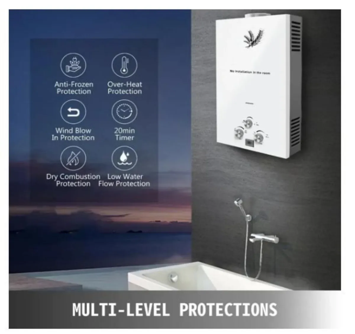 18L 36KW Gas Instantaneous Water Heater - Image 3