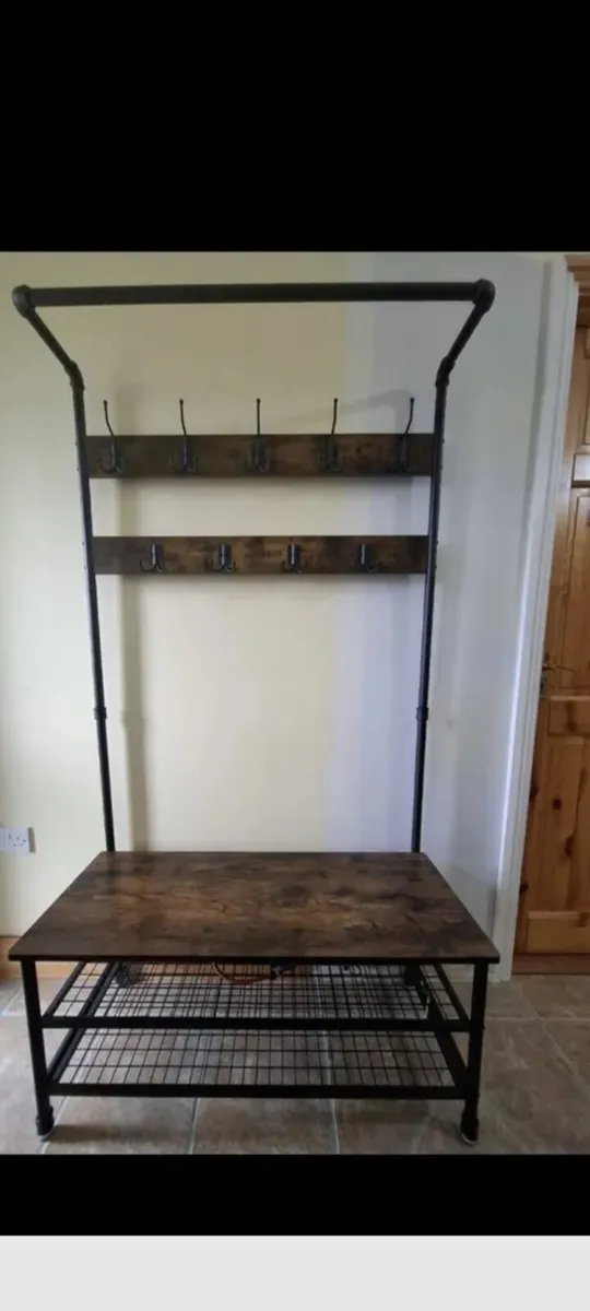 Hall stand, coat rack with bench - Image 1