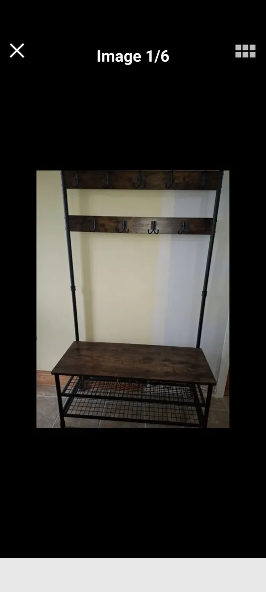 Hall stand, coat rack with bench - Image 2