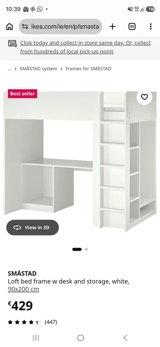 Samstad loft bed