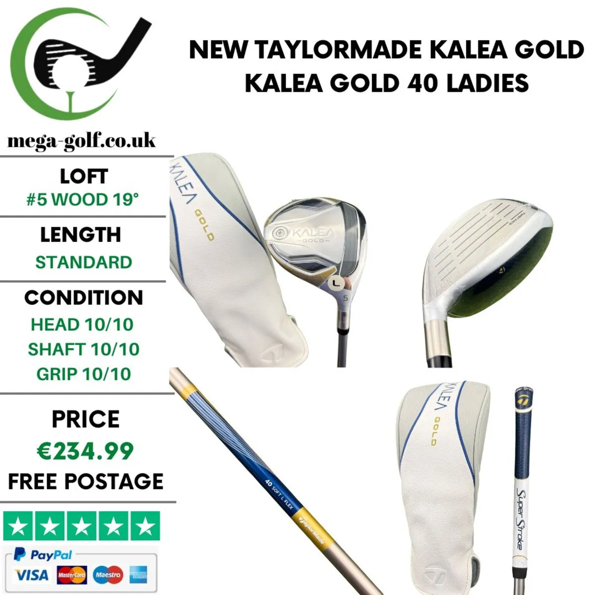 New Taylormade Kalea Gold #5 Wood 19° / Ladies - Image 1
