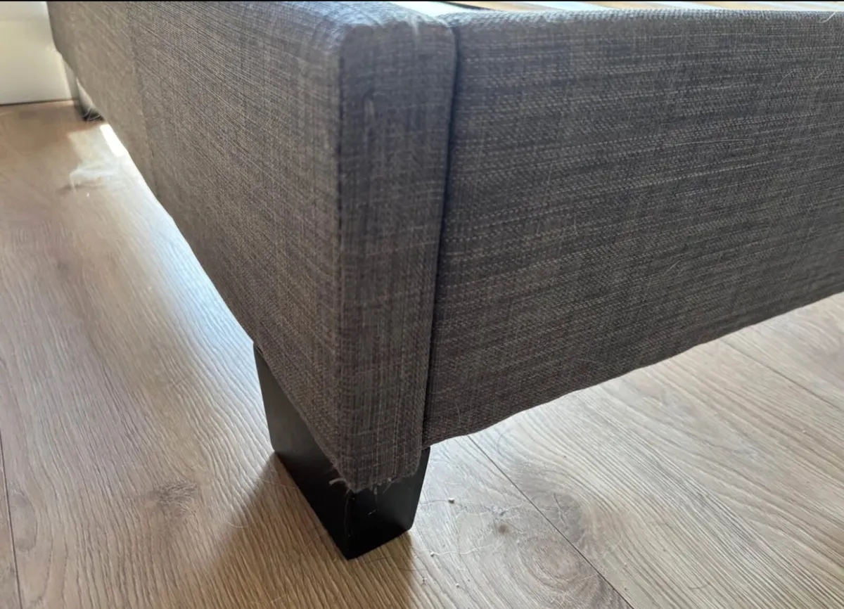 Lovely Sturdy Grey Fabric Single Bed Frame - Image 2