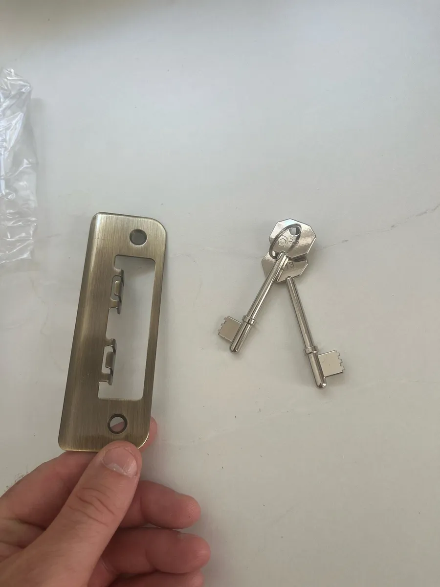 Antique brass door locks and hinges - Image 4