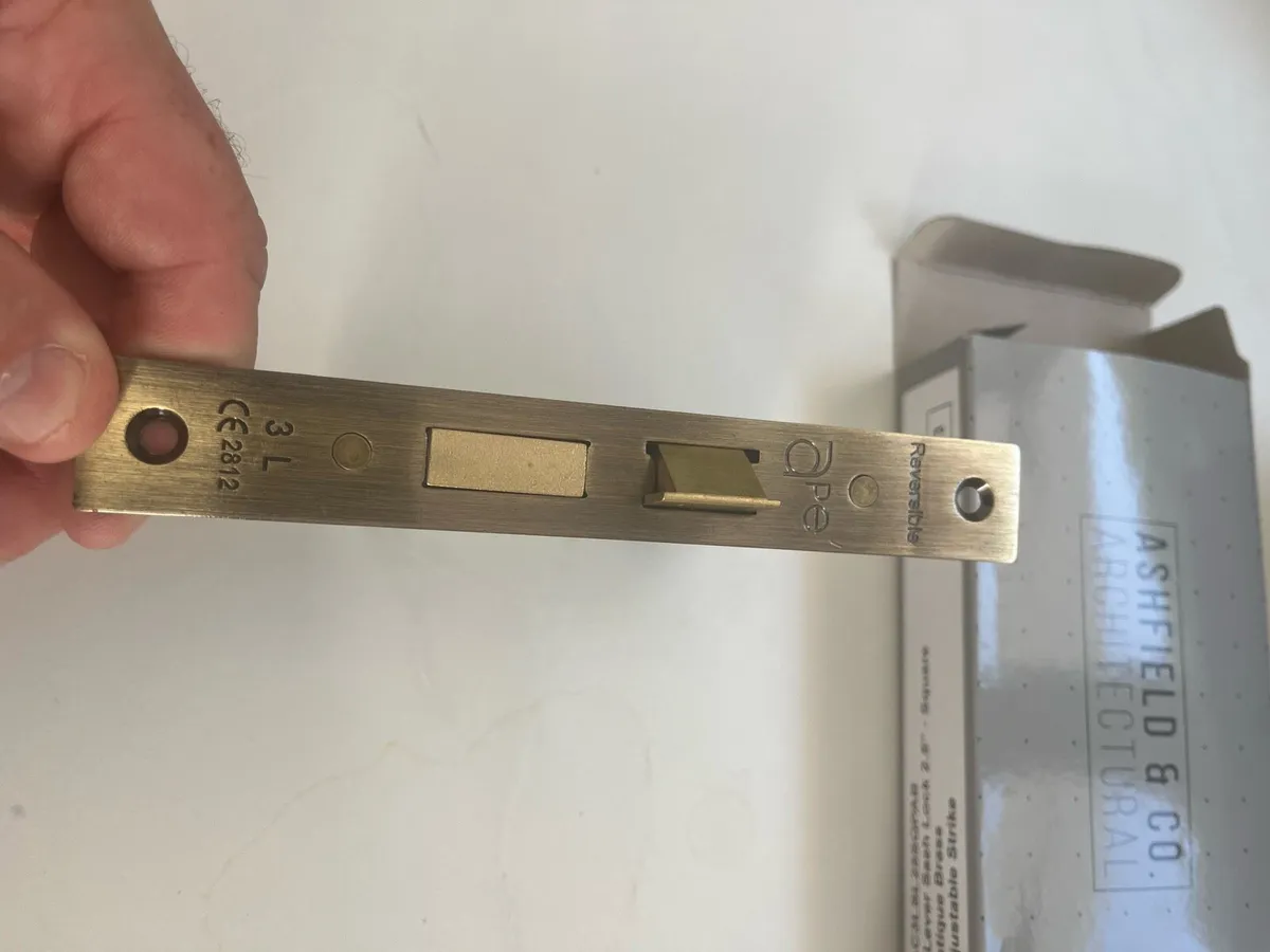 Antique brass door locks and hinges - Image 3