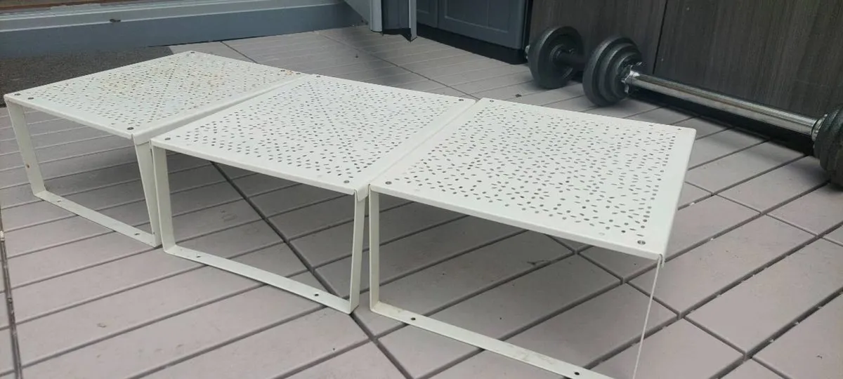 Set of 3 IKEA VARIERA shelf inserts in white. - Image 2