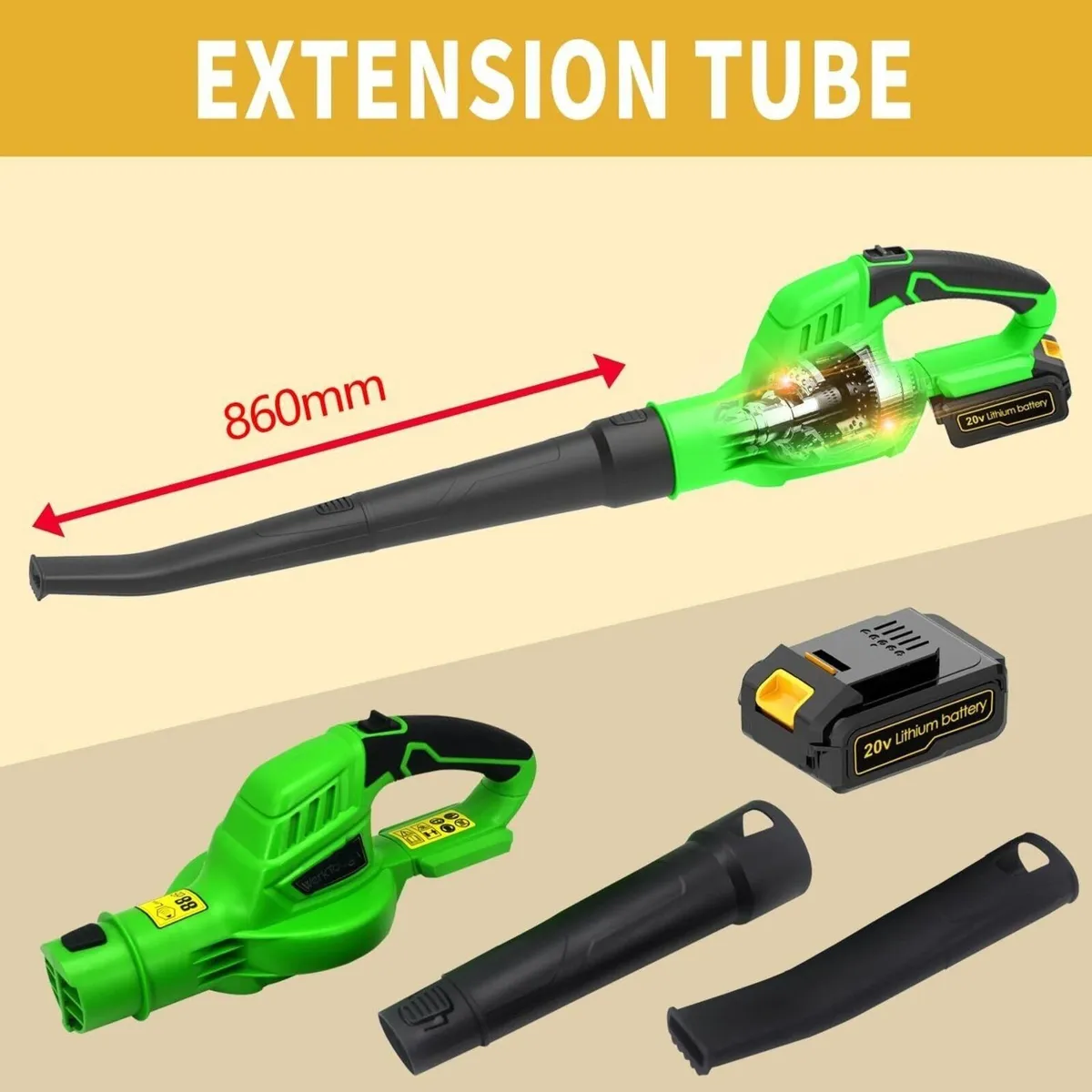20V Cordless Electric Blower 3.0Ah Battery - Image 3