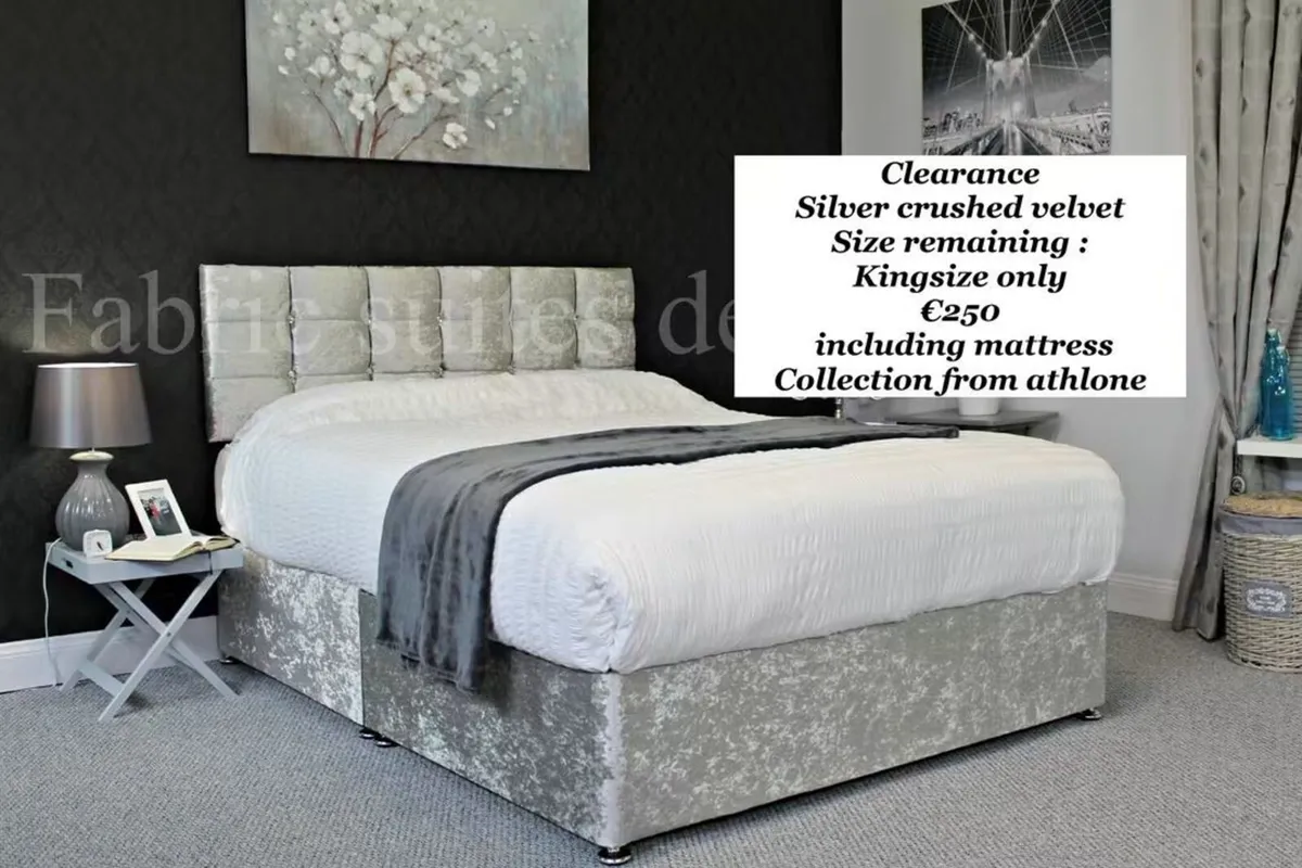 Clearance offer king silver bed with mattress