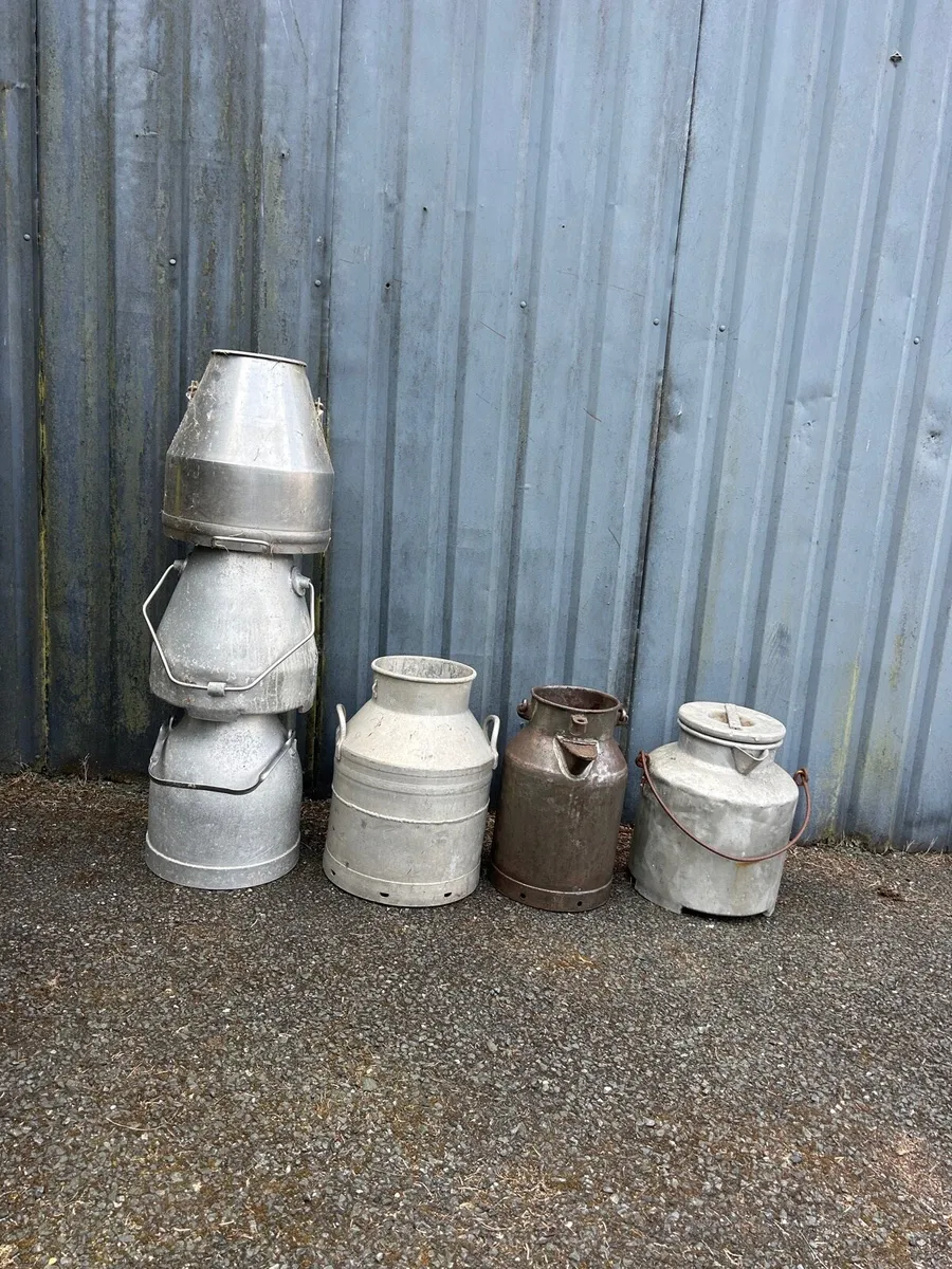 Old milk churns/creamery cans - Image 1