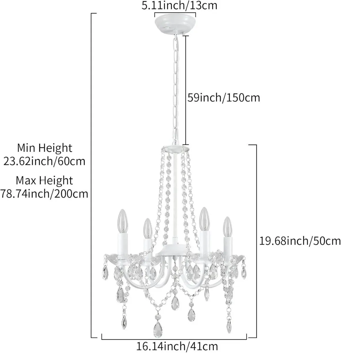 4 Light Modern Chandelier Crystal Brilliance Above - Image 2