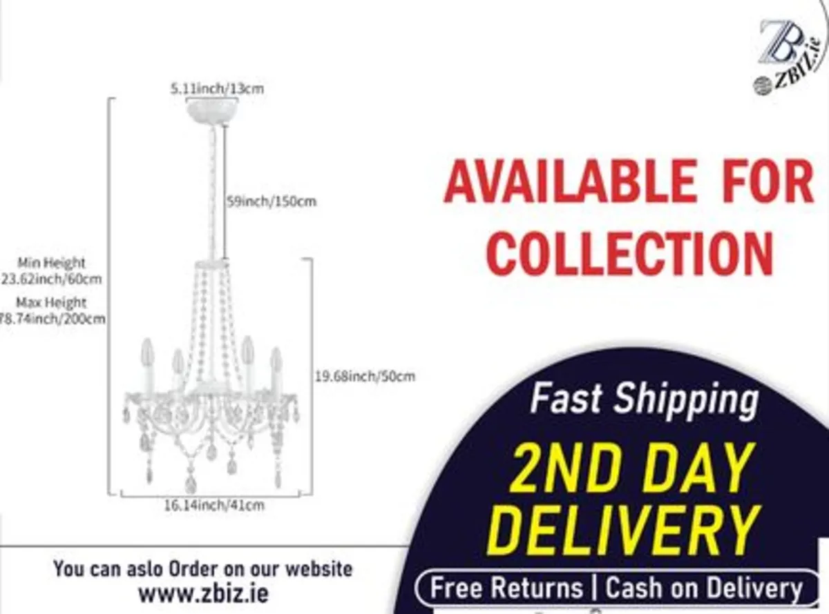 4 Light Modern Chandelier Crystal Brilliance Above - Image 1