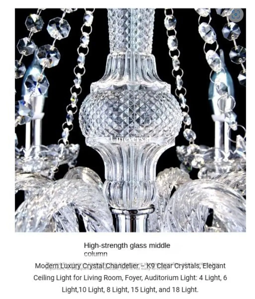 4 Light Modern Chandelier Crystal Brilliance Above - Image 4