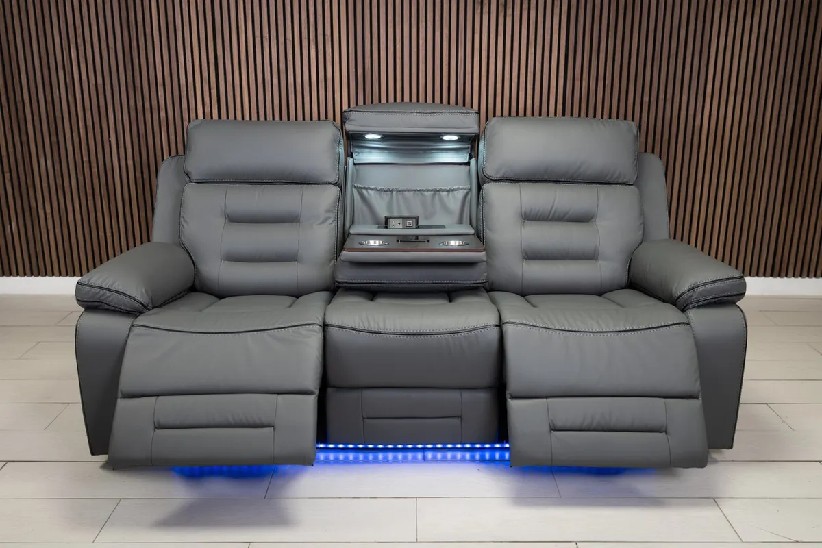 Knox 3+2 Electric Leather Recliner Sofa Set - Image 3