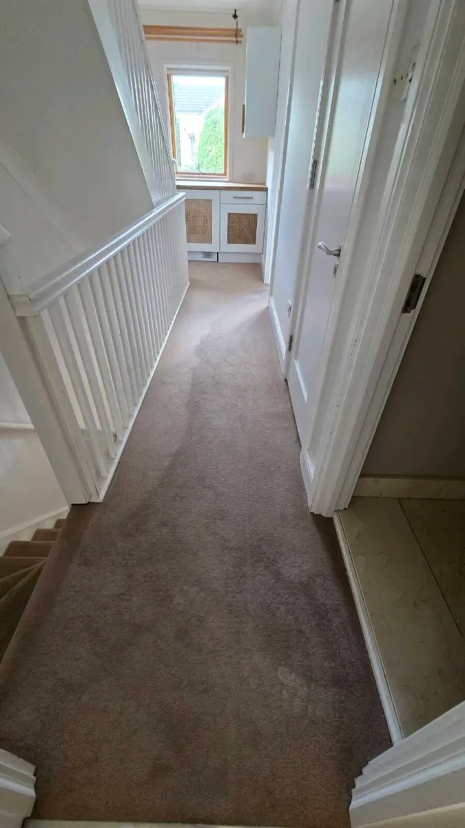​Neutral Beige Plush Pile Carpet & Stair Runner - Image 4
