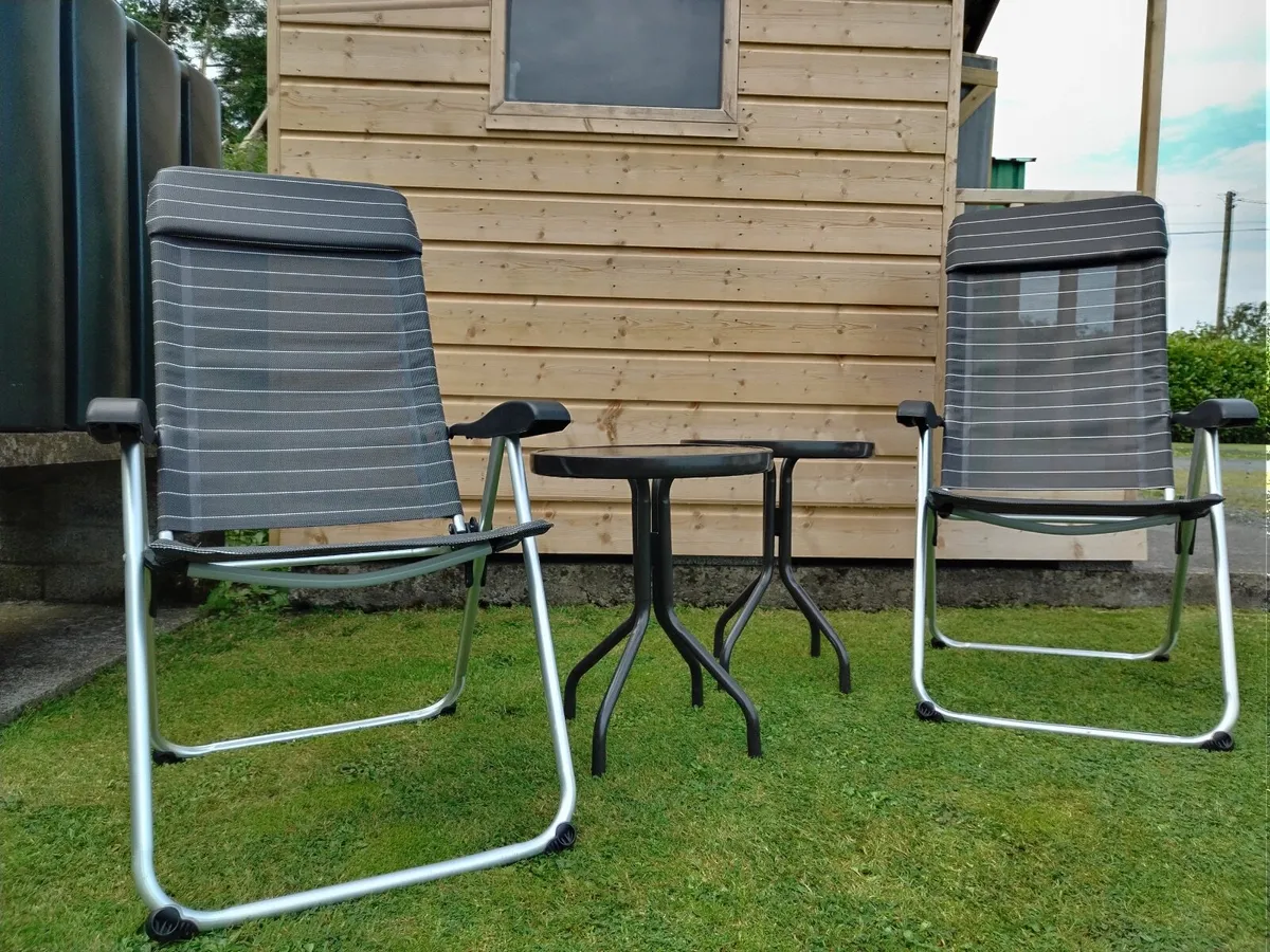 Garden Chairs and x2 Small Glass Top Tables €80 - Image 1
