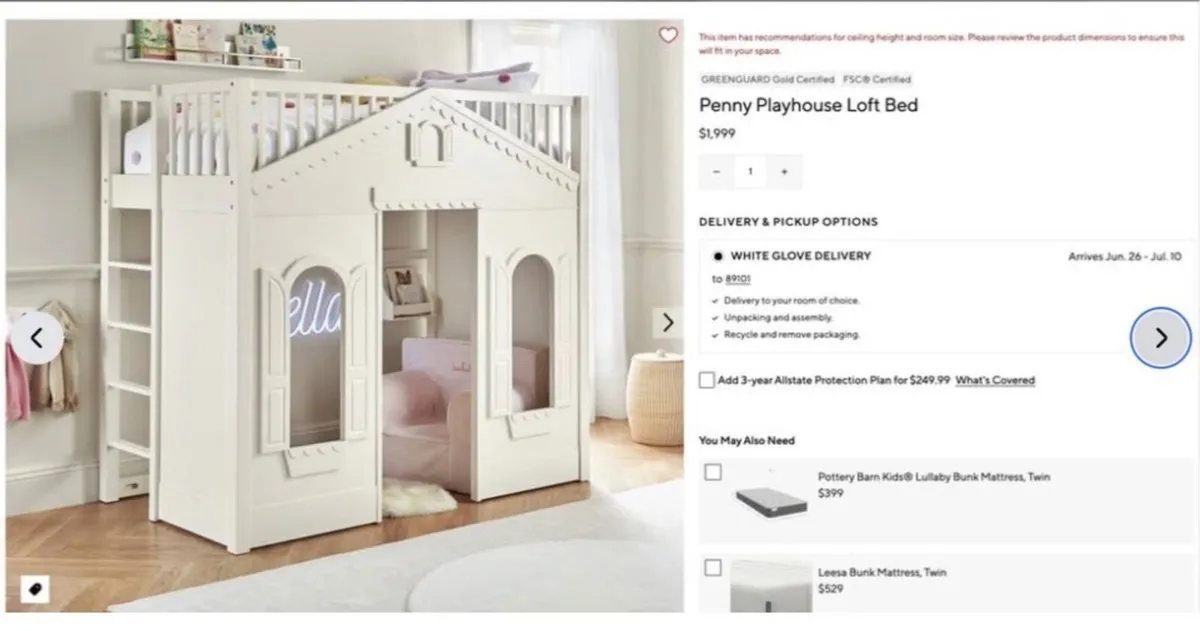 Pottery Barn Loft Bed - Image 1
