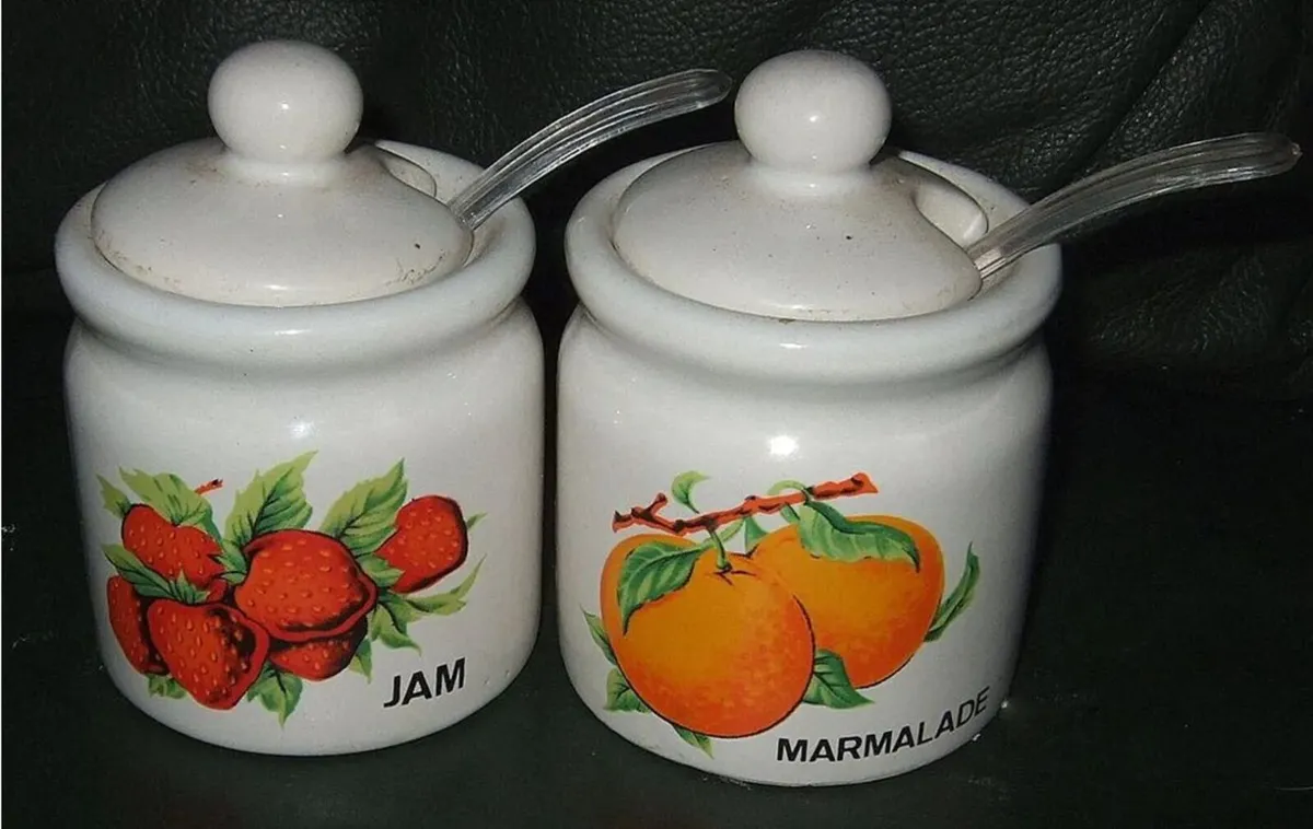 Vintage 1970s Ceramic Jam & Marmalade Pots - Image 1