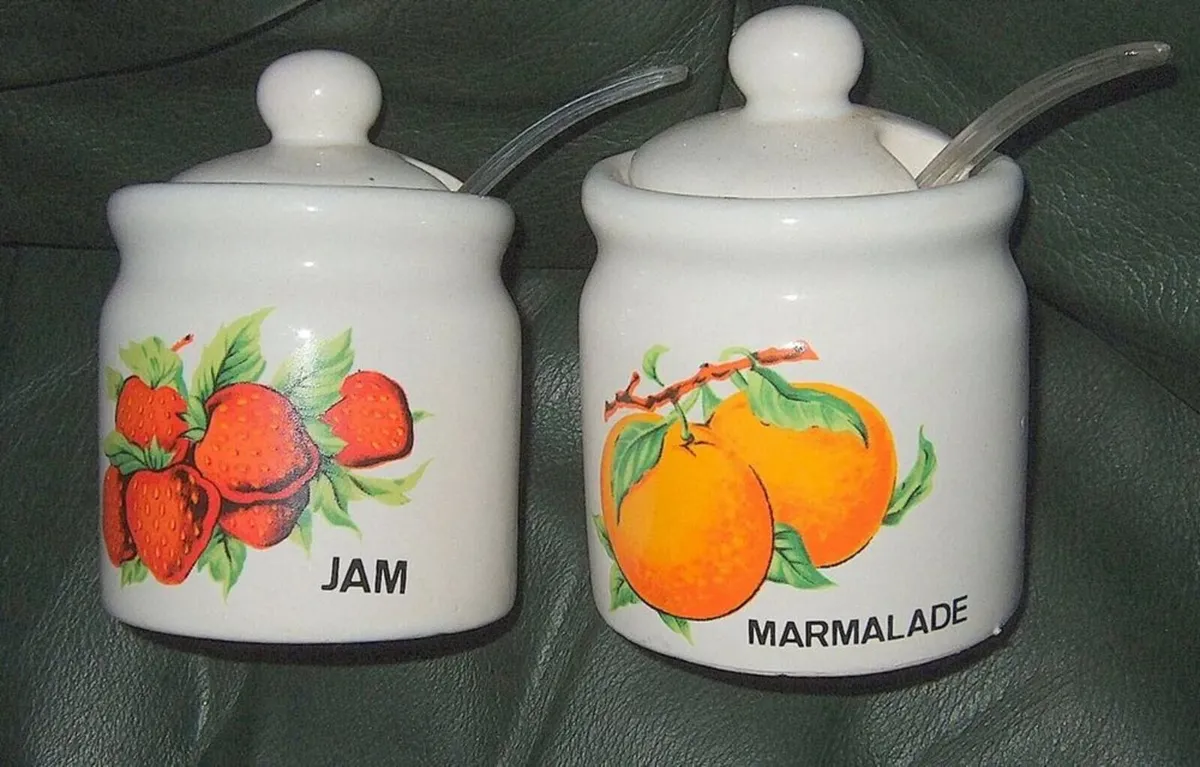 Vintage 1970s Ceramic Jam & Marmalade Pots - Image 3