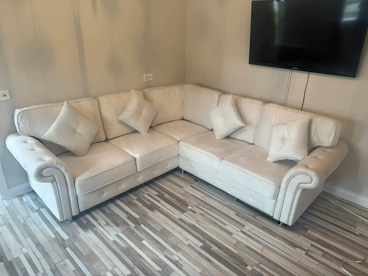 Olympia Grey & Cream Fullback Cushions Sofas - Image 2