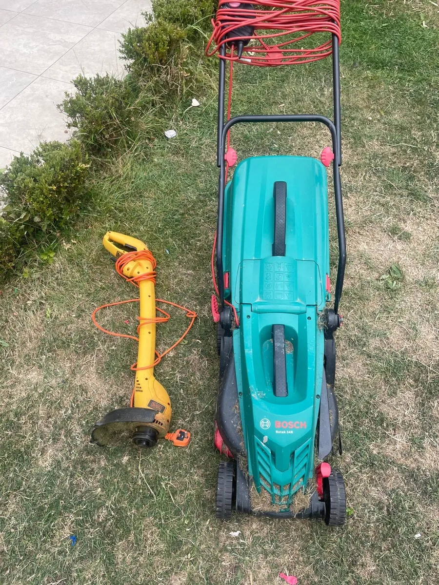 Electric lawn mower and strimmer