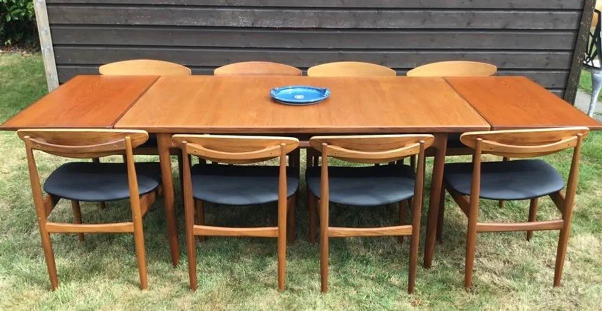Mid Century Vintage Ib Kofod Larsen Signature Danish Range Dining Set - Image 1