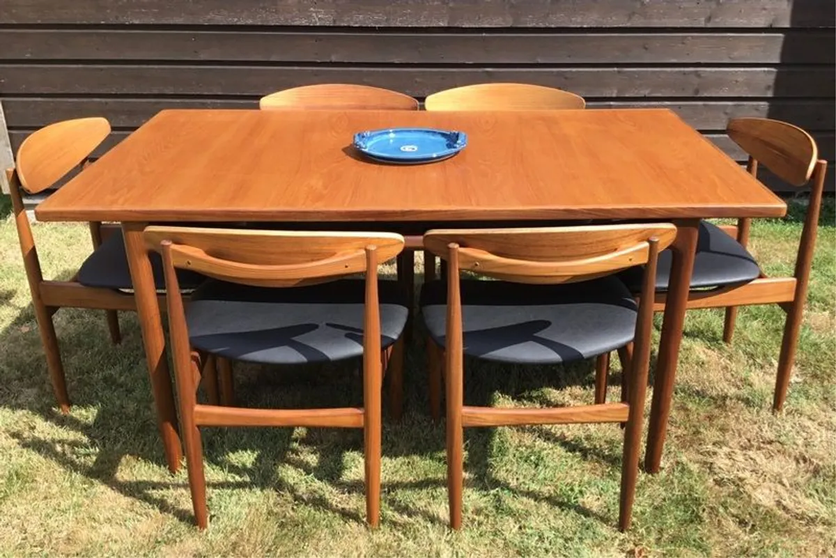 Mid Century Vintage Ib Kofod Larsen Signature Danish Range Dining Set - Image 3