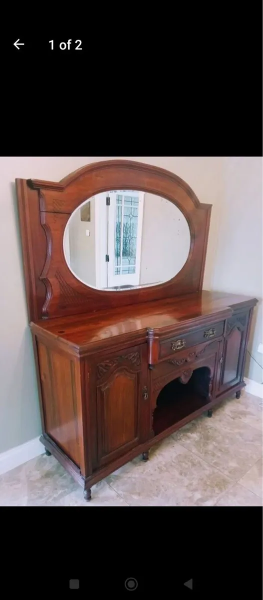 Antique Mahogany Mirror Back Sideboard / Dresser - Image 3