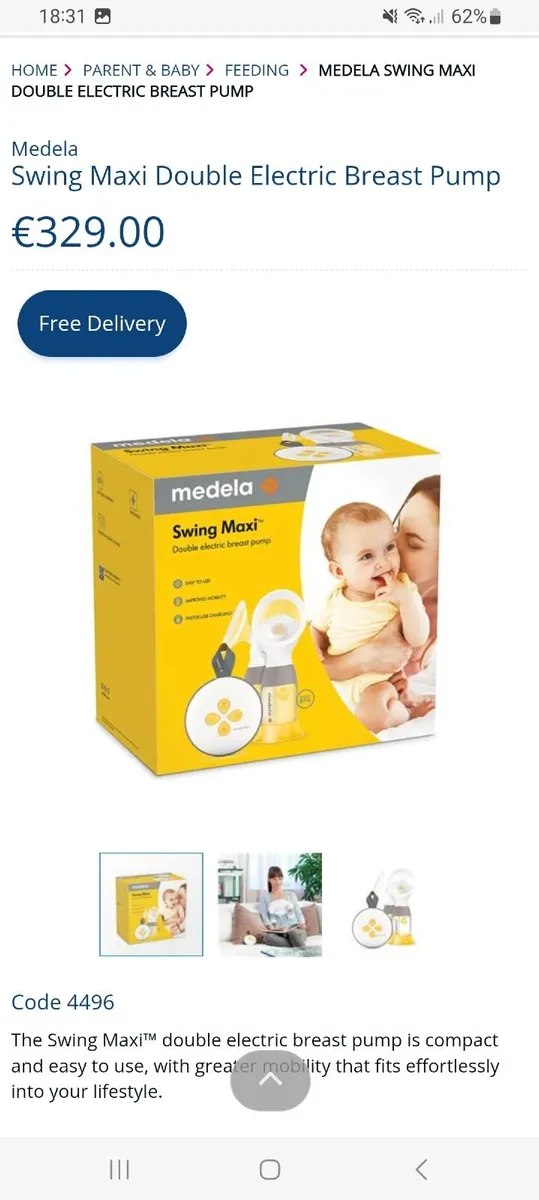 Medela electric double swing breast pump - Image 1