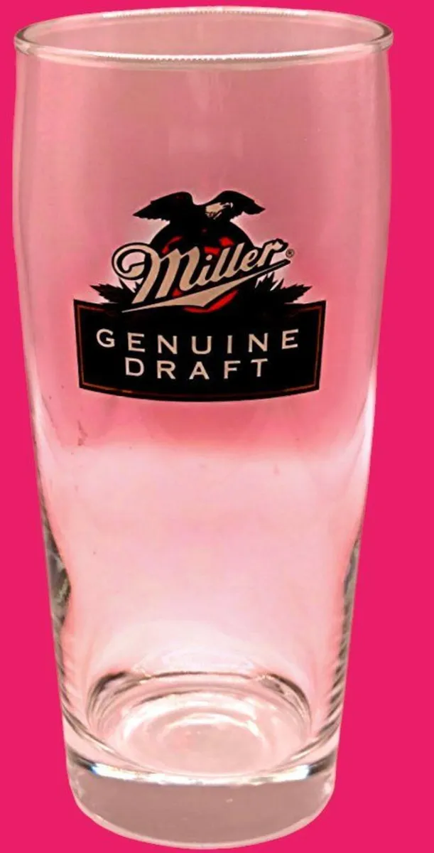 Pair of Vintage Miller Genuine Draft Pint Glasses - Image 1