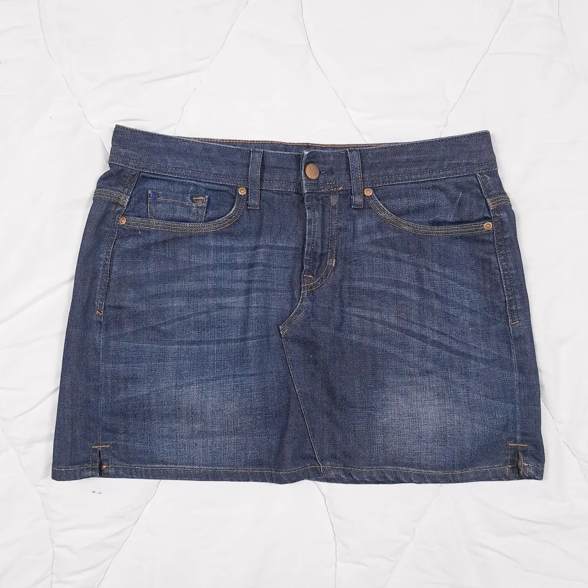 Gap Dark Wash Blue Denim Low Rise Mini Skirt 10UK - Image 1