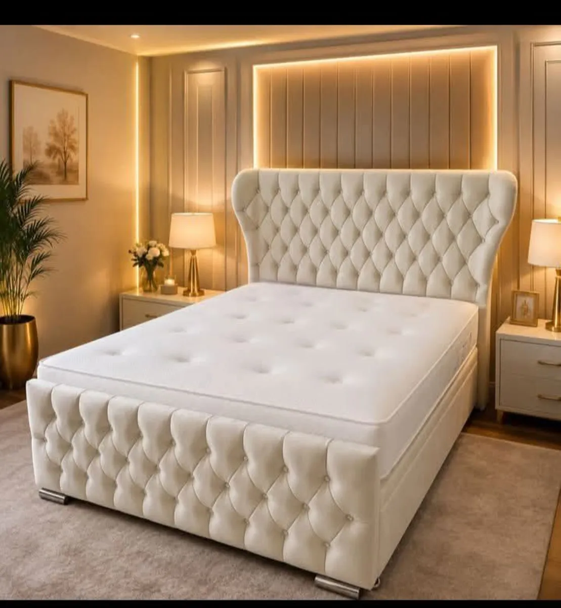 Double & King Size Bed Frame With Mattress Opt - Image 3