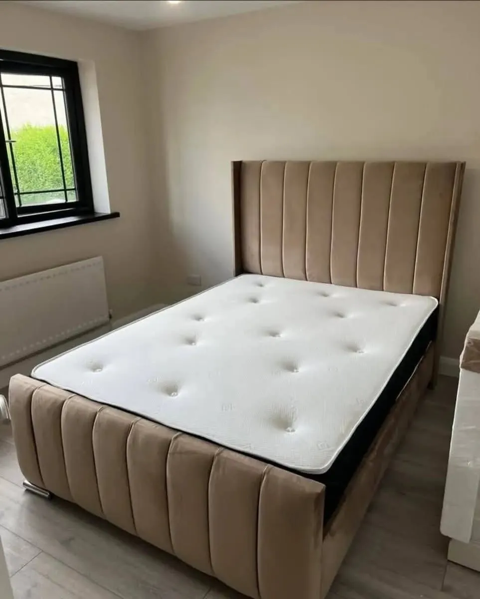 Double & King Size Bed Frame With Mattress Opt - Image 4
