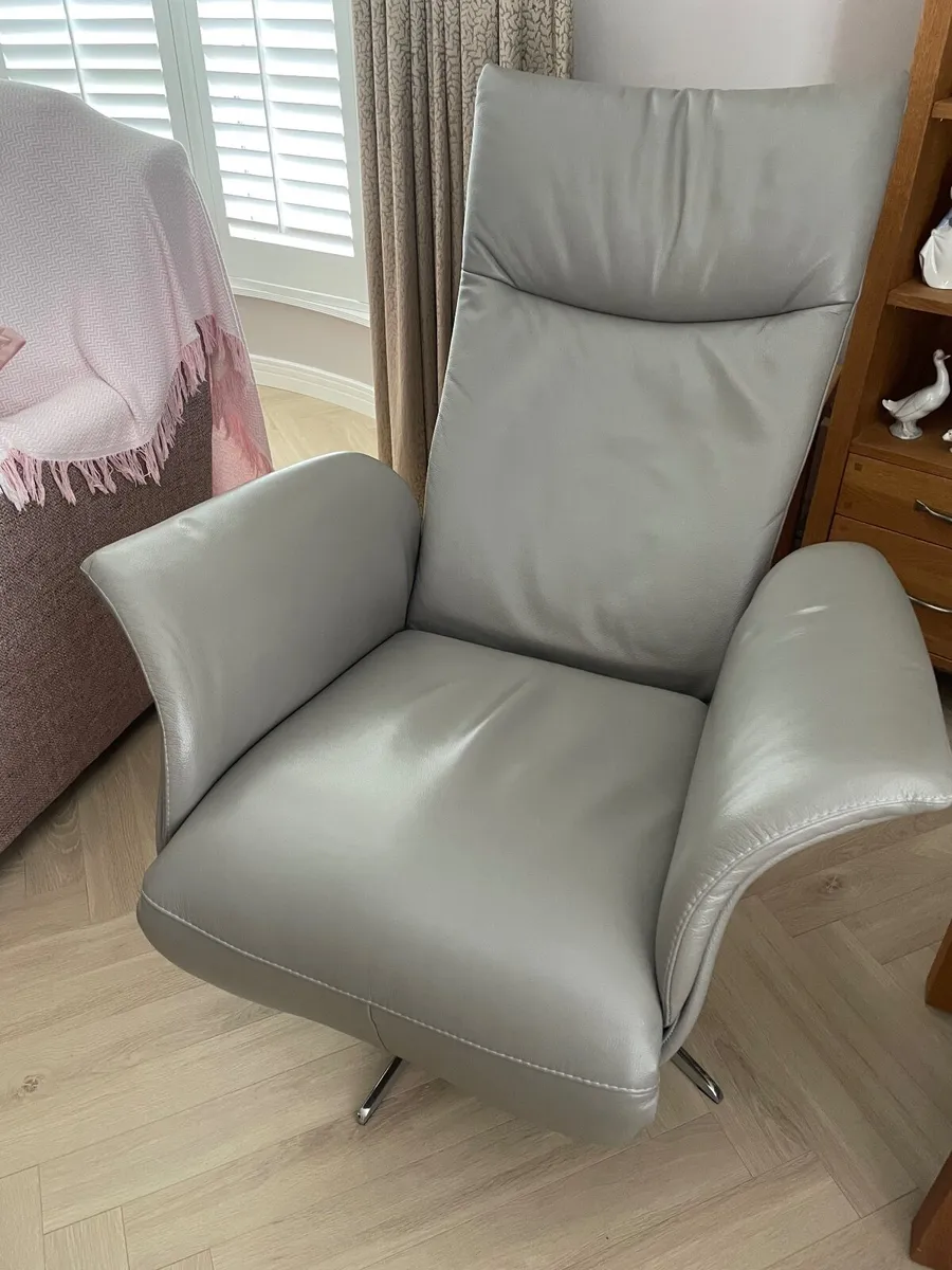 Electric Reclining and Swivel Leather Chair - Image 3