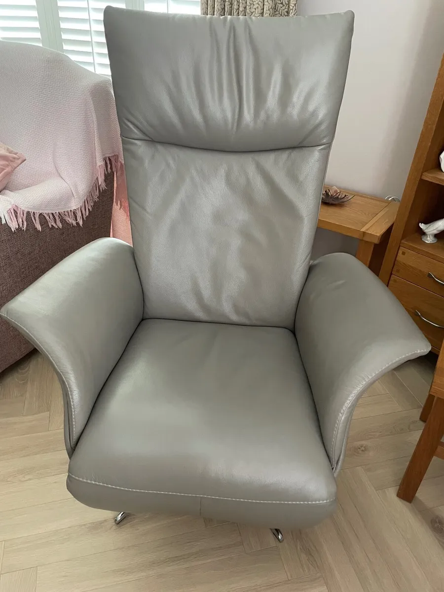 Electric Reclining and Swivel Leather Chair - Image 4