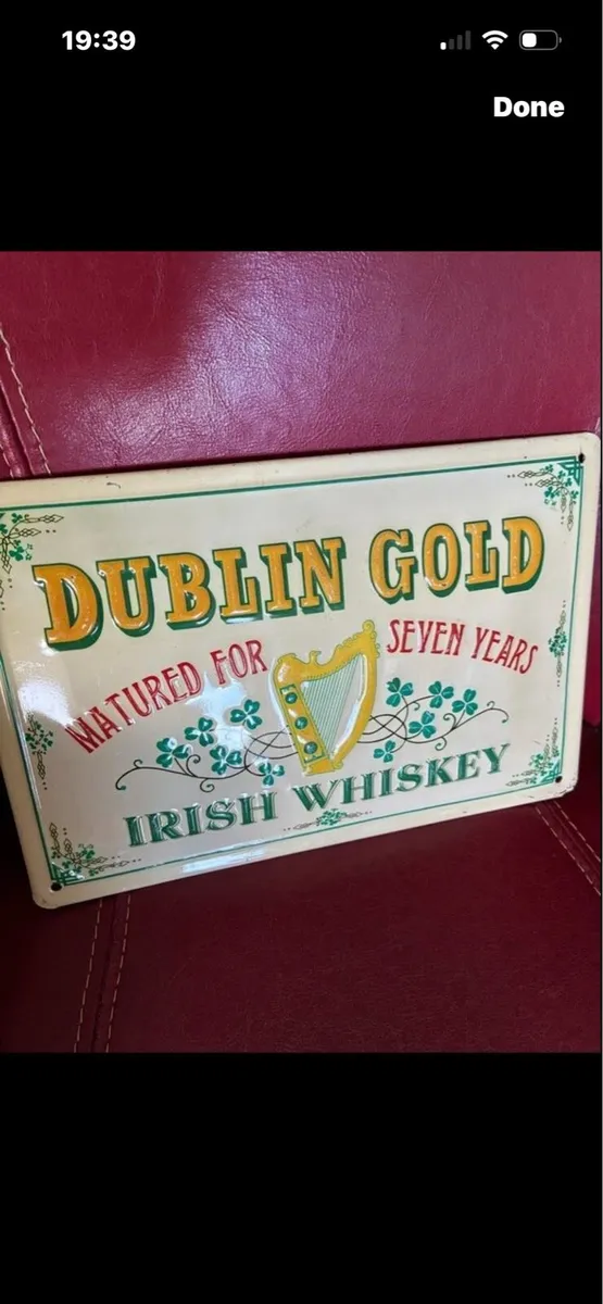 Vintage  ‘Dublin Gold’ metal Sign - Image 1