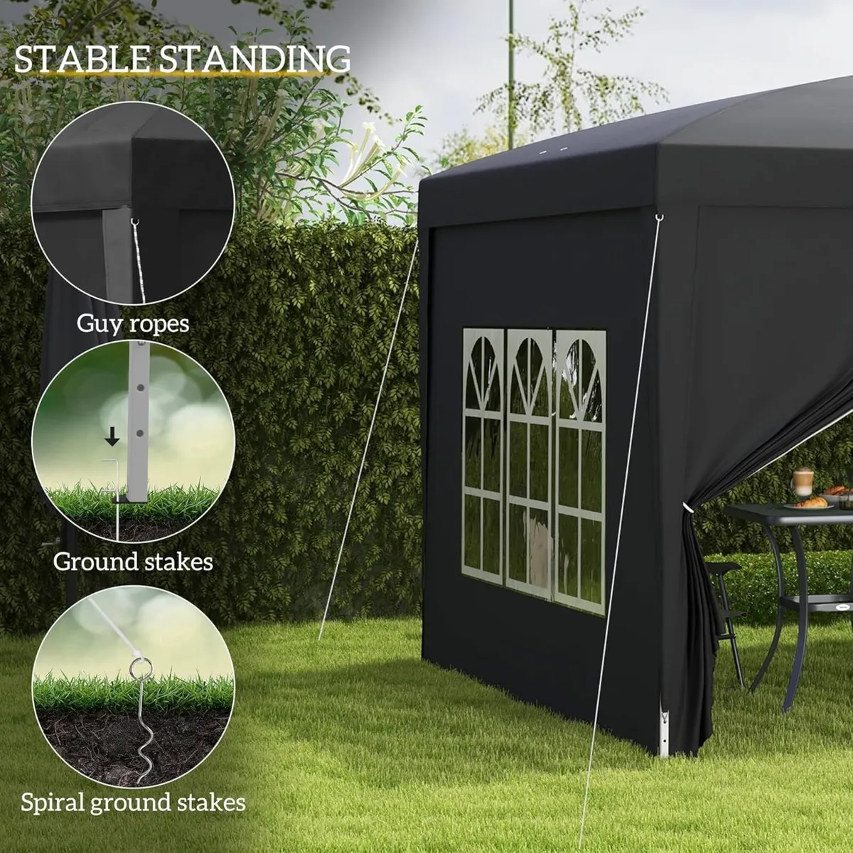 Gazebo 3x3M Pop Up with Sidewalls & Carry Bag - Image 4