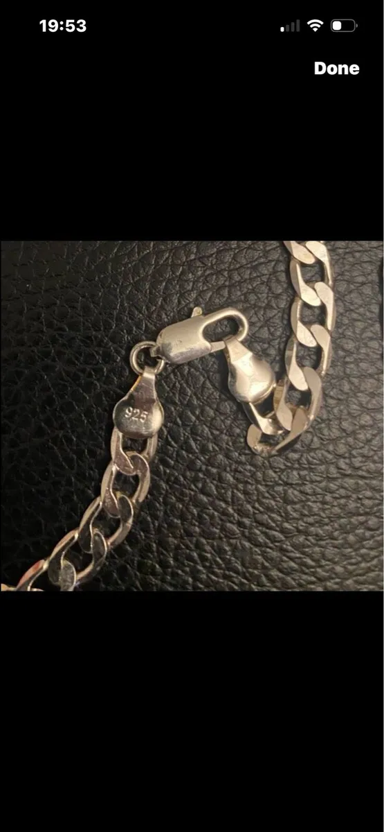 Large ‘F’ Initial on Silver Chain - Image 4