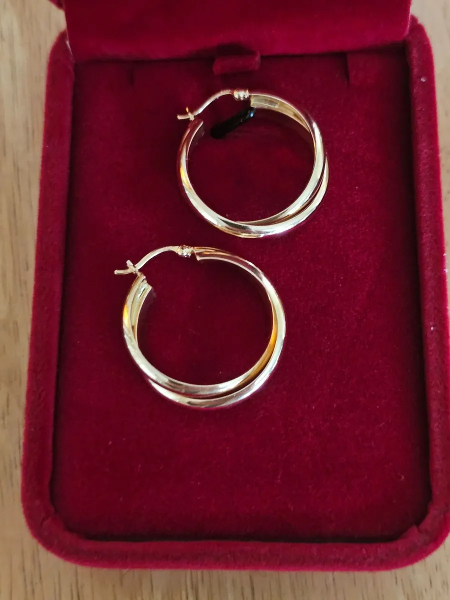 14ct Solid Gold Large Hoop Earrings / 5.8 gms /Fab - Image 2