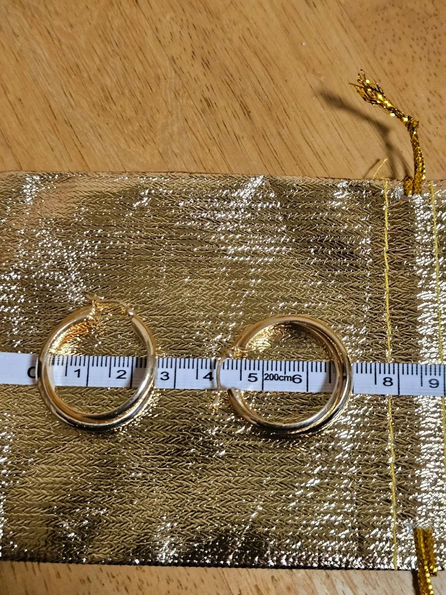 14ct Solid Gold Large Hoop Earrings / 5.8 gms /Fab - Image 1