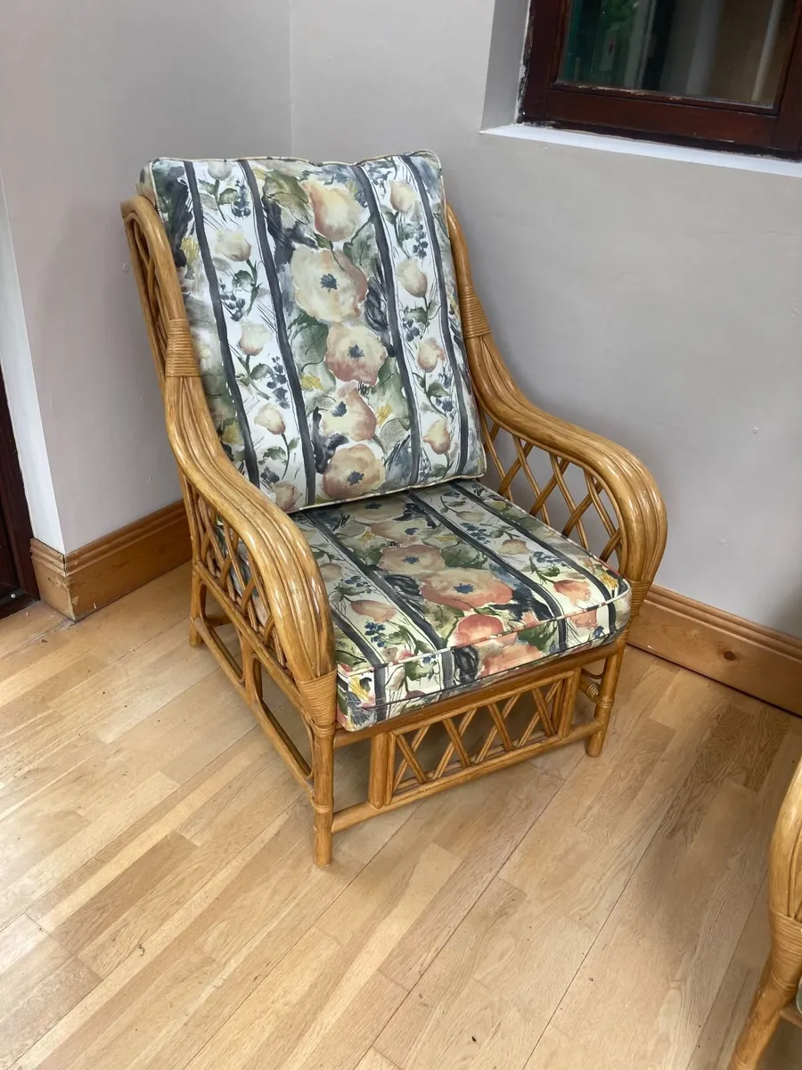 Rattan Suite - Couch and 2 Armchairs - Image 3
