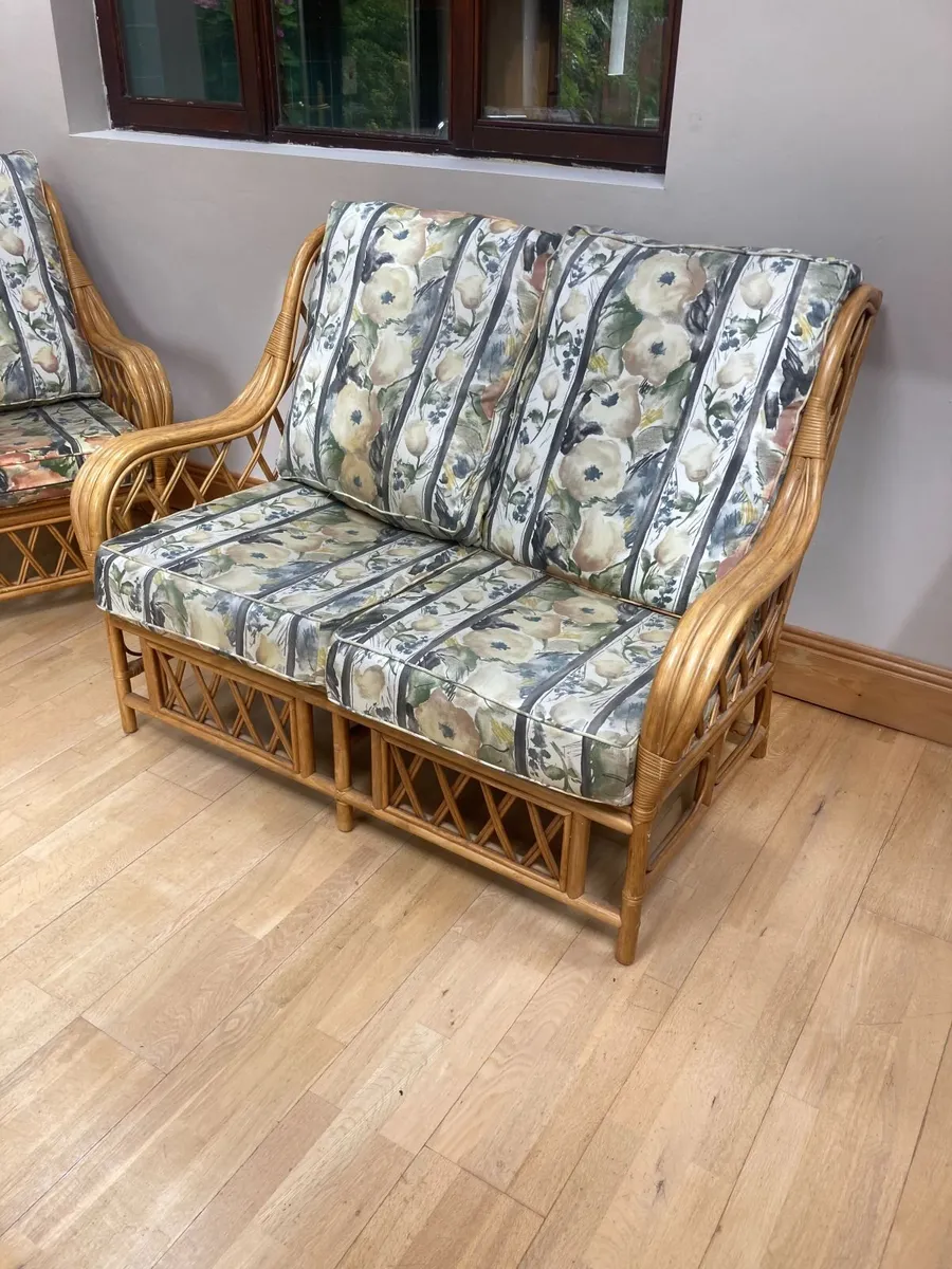 Rattan Suite - Couch and 2 Armchairs - Image 4